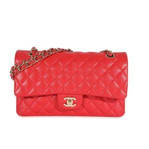Chanel 21S Red Caviar Medium Classic Double Flap
